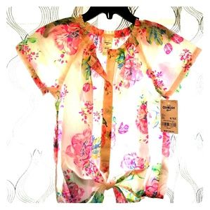 Little girls size 6/6X short sleeve flower shirt